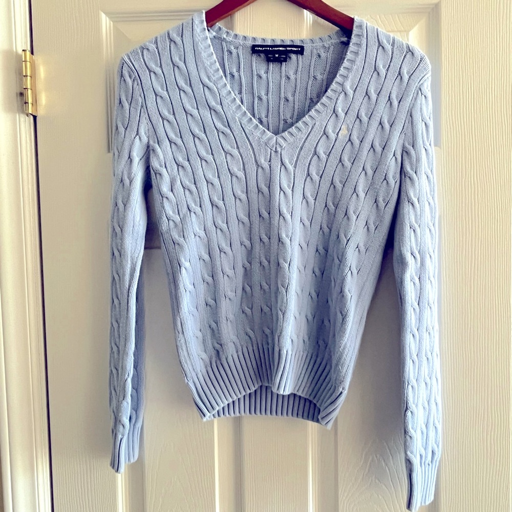 Ralph Lauren Sport Pullover Cable-knit Sweater, Periwinkle, Sz Medium